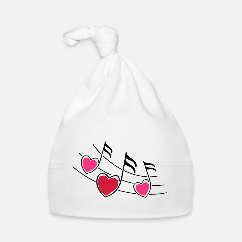 music notes hearts Baby Bio-Mütze