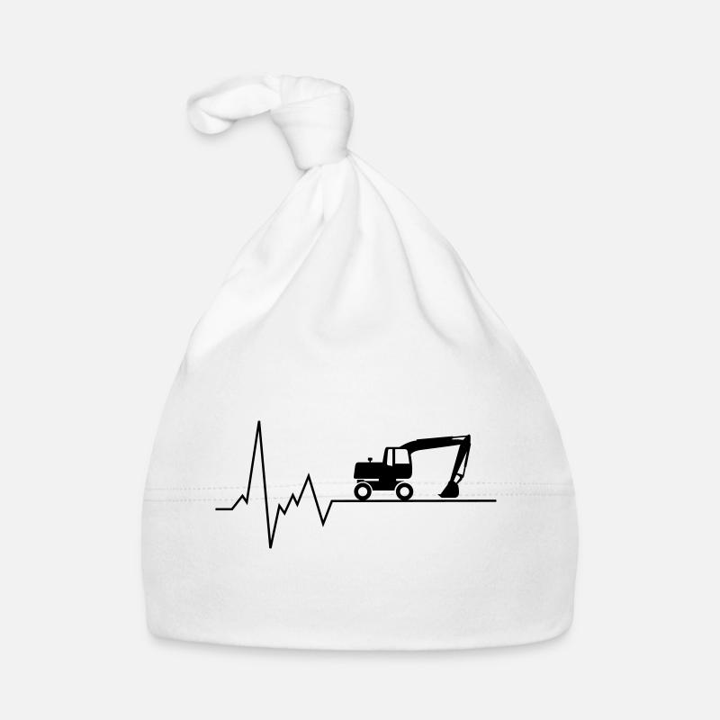 herzschlag radbagger Baby Bio-Mütze
