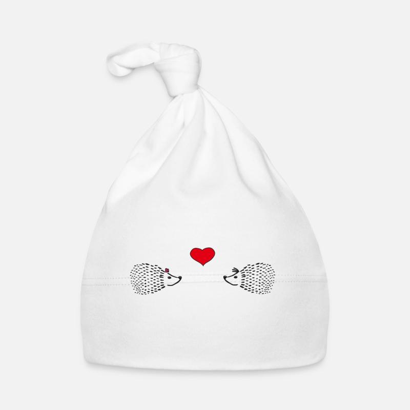 Verliebte Igel - Igelpärchen mit Herz Baby Bio-Mütze