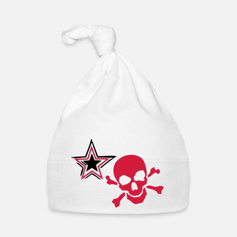 tete de mort etoile crane skull Bonnet bio Bébé