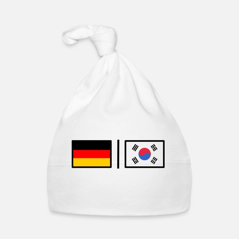 Allemagne et Corée - Bonnet bio Bébé - blanc