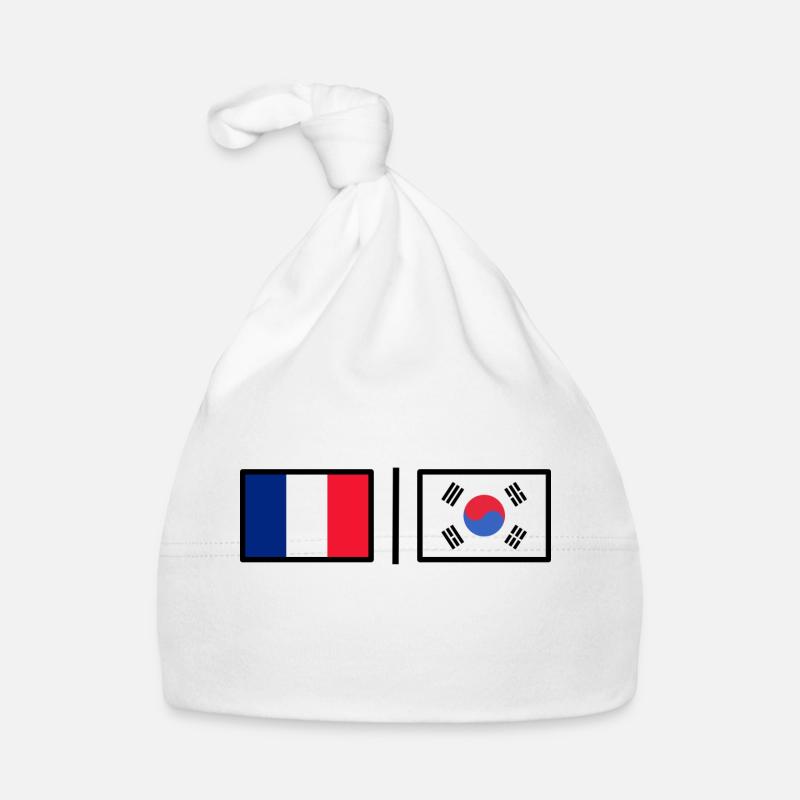 France - Corée - Bonnet bio Bébé - blanc