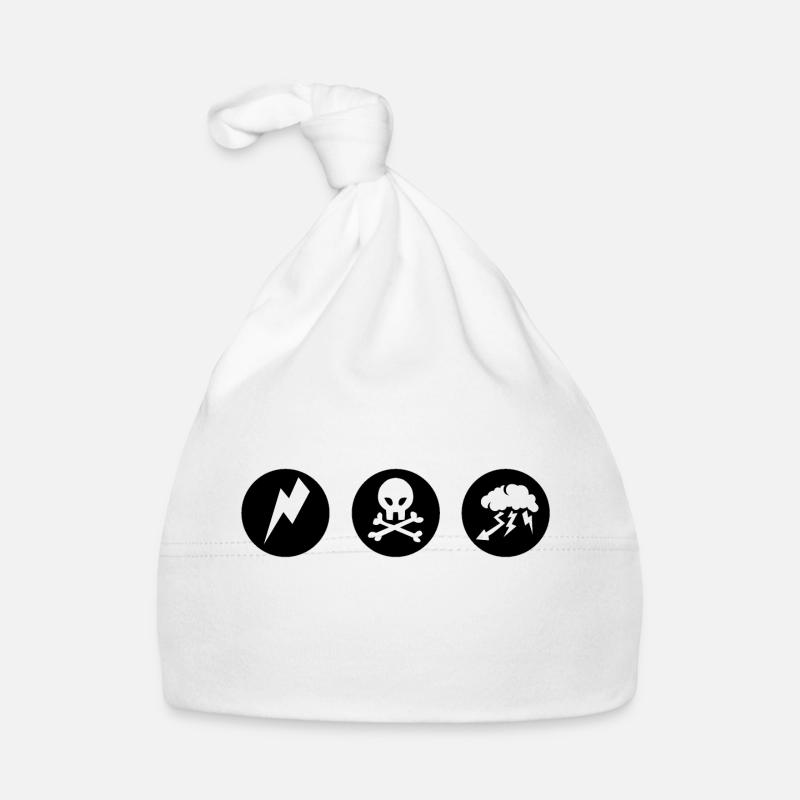 death head plate lightning lightning cloud lightning Organic Baby Cap