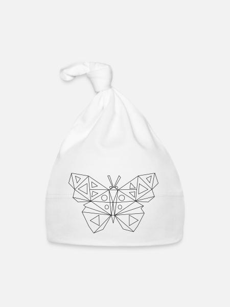Low poly art - butterfly - Organic Baby Cap - white - Front