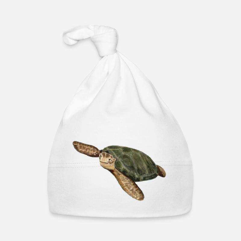 green turtle Organic Baby Cap