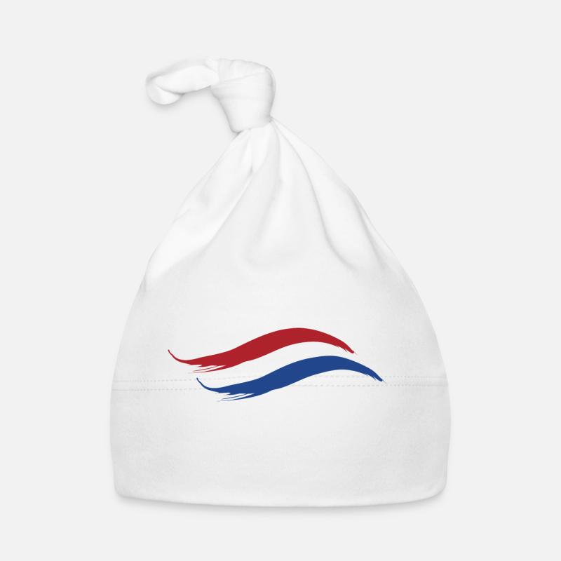 DRAPEAU NATIONAL DES PAYS-BAS - Bonnet bio Bébé - blanc