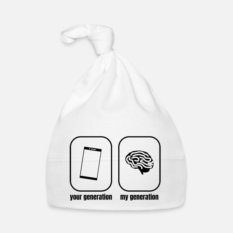 Mobile phone brain saying Organic Baby Cap