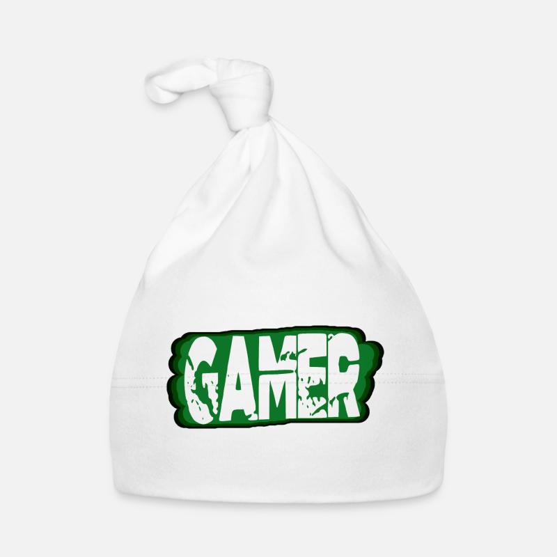 gamepad jeu vidéo vidéo vidéogamer jeu vidéo - Bonnet bio Bébé - blanc