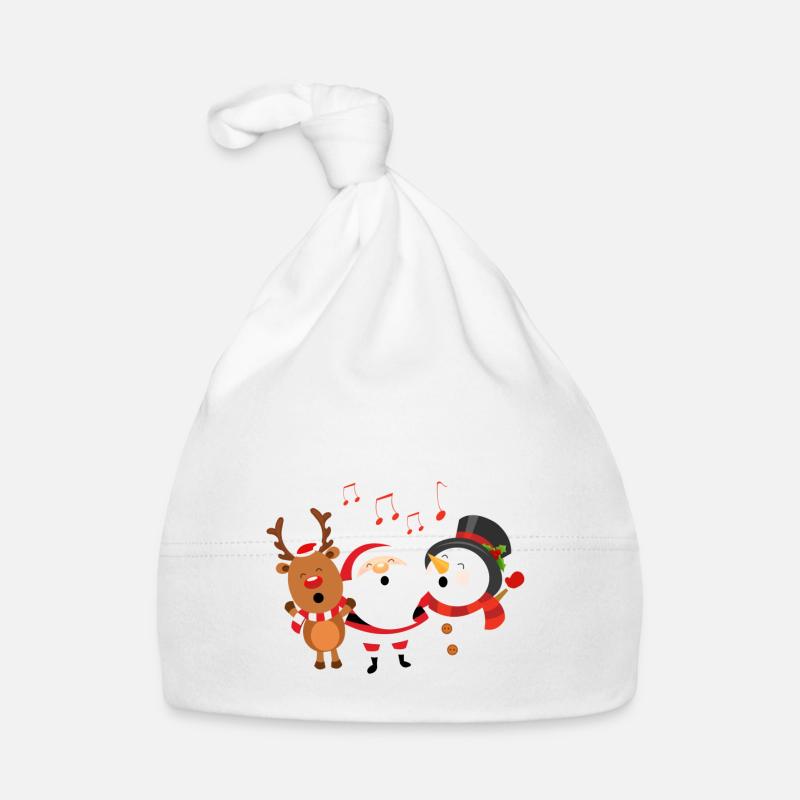 Singende Weihnachtsmann, Schneemann und Rentier Baby Bio-Mütze