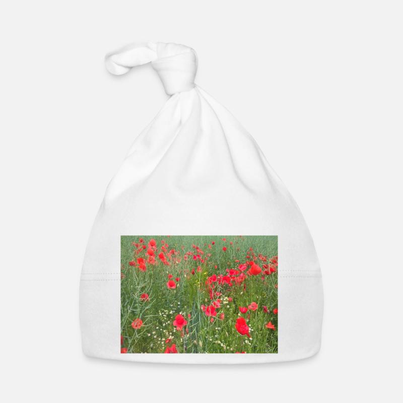 Prairie de coquelicots Bonnet bio Bébé