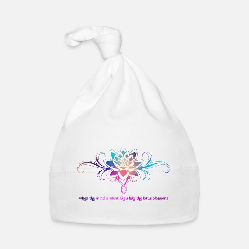 Fleur de lotus - Bonnet bio Bébé - blanc