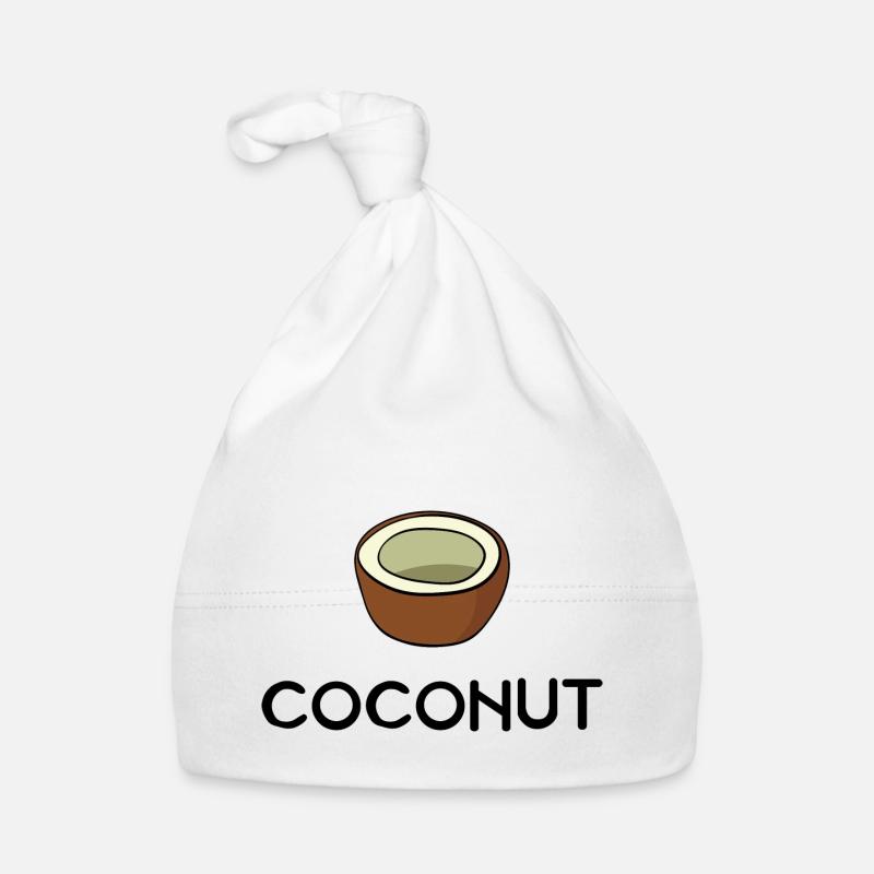 noix de coco - Bonnet bio Bébé - blanc