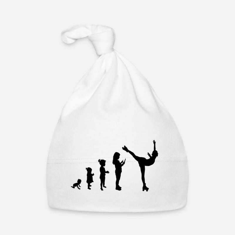 Evolution roller skating 1 - Organic Baby Cap - white