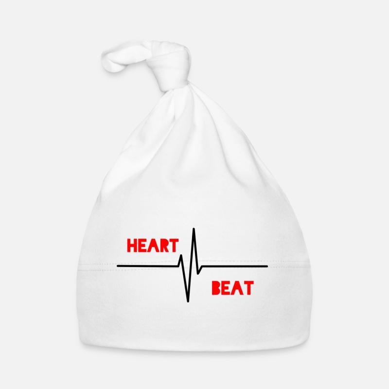 Battement de coeur - Bonnet bio Bébé - blanc