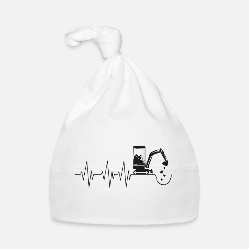 Minibagger Bagger Baggerfreund Baggerfahrer Puls Baby Bio-Mütze