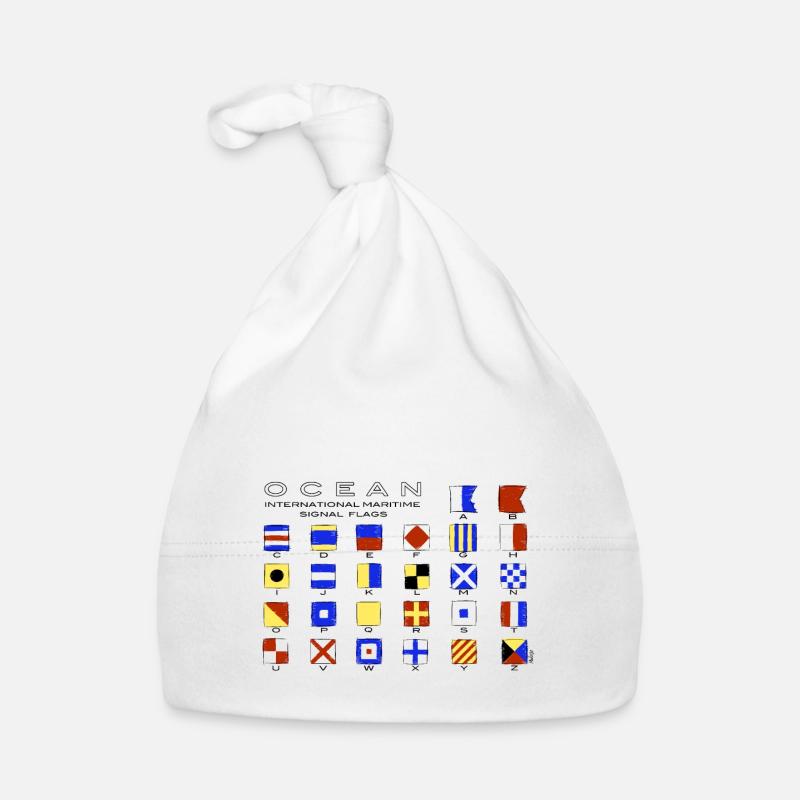 Ocean International Code Sea Flags, Marine Clothes Organic Baby Cap
