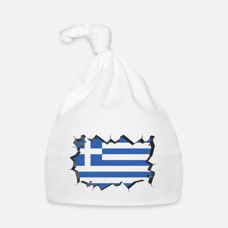 Grèce Drapeau Hellas Drapeau Athènes Crète Kos Bonnet bio Bébé