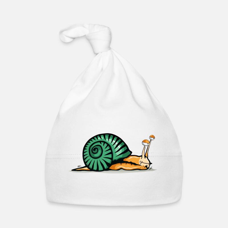snail drawing fatigue shadow shell Organic Baby Cap