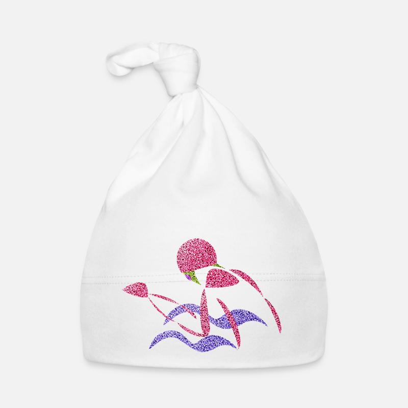 Nageur, brasse. Brasse. nager, nager - Bonnet bio Bébé - blanc