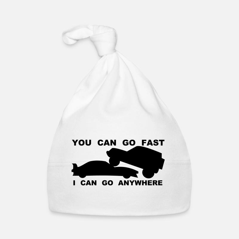 You can go fast I can go anywhere - Bonnet bio Bébé - blanc