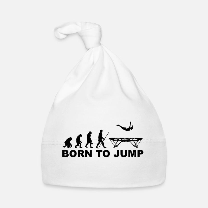 Trampolin Geschenkidee lustiger Spruch Turnen Baby Bio-Mütze