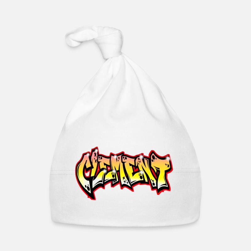 Graffiti Name Clement - Bonnet bio Bébé - blanc