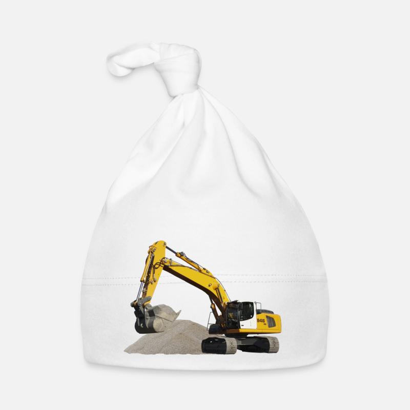 Excavatrice - Bonnet bio Bébé - blanc