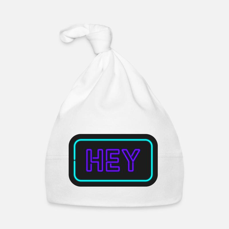 Hé le néon bouclier design - Bonnet bio Bébé - blanc