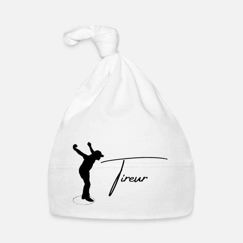 Boule Silhouette Tireur - Bonnet bio Bébé - blanc