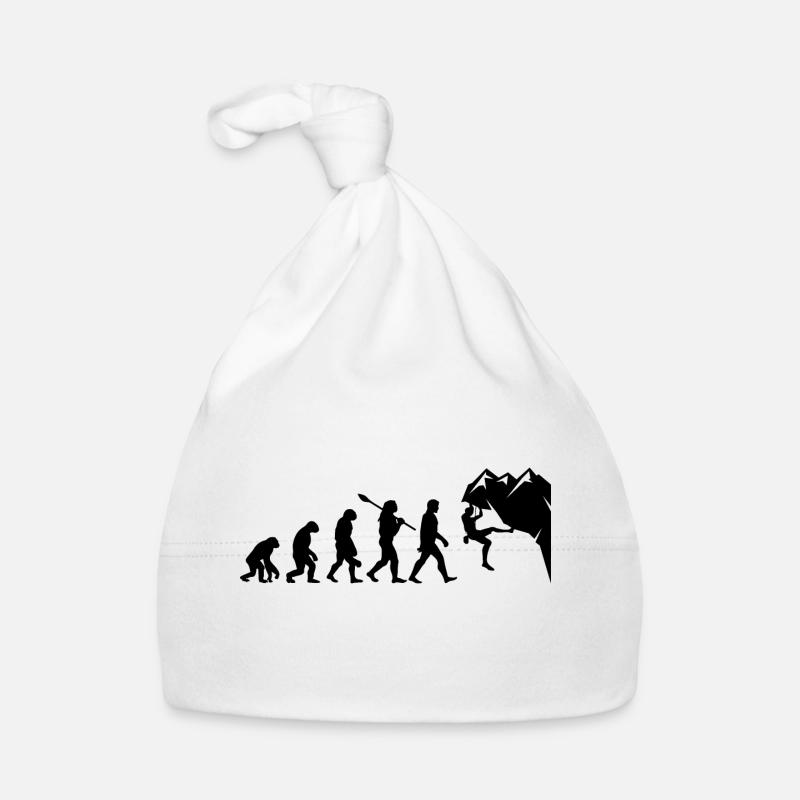 Climbing evolution - Organic Baby Cap - white
