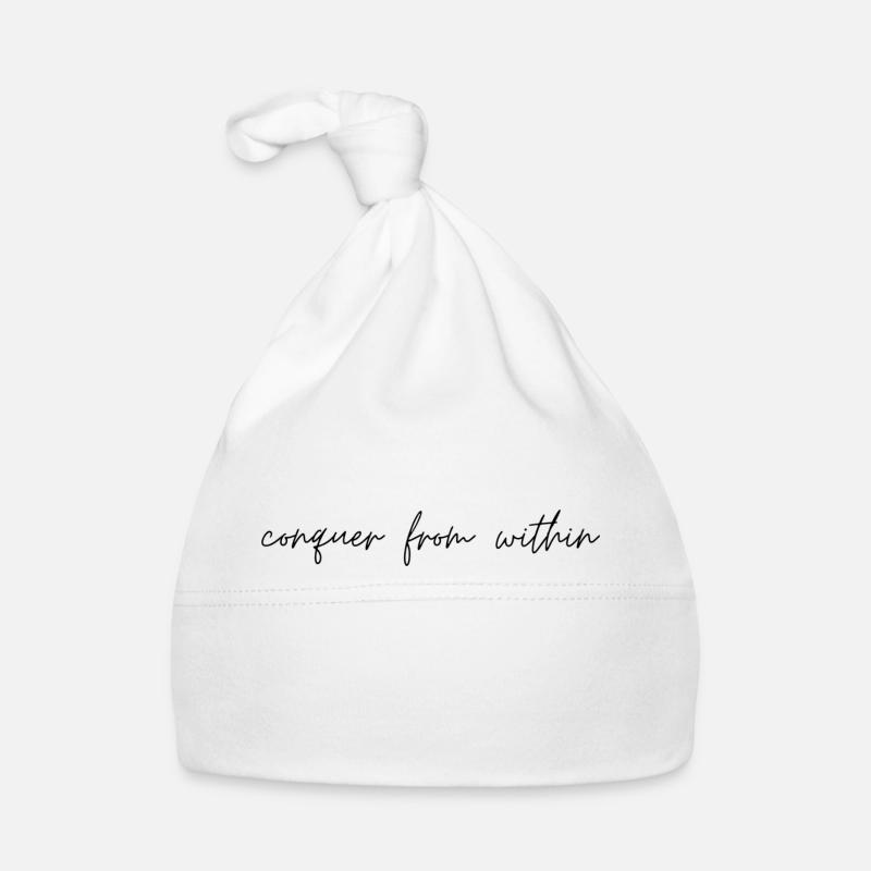 quote conquer from within Baby Bio-Mütze
