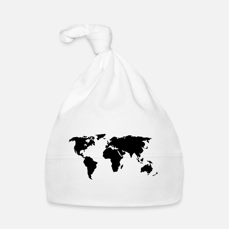 World map colors customizable - Organic Baby Cap - white