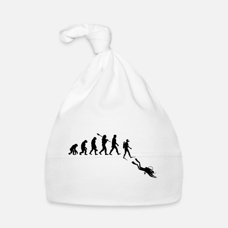 Plongée Évolution Rétro Cadeau Pour Plongeurs - Bonnet bio Bébé - blanc