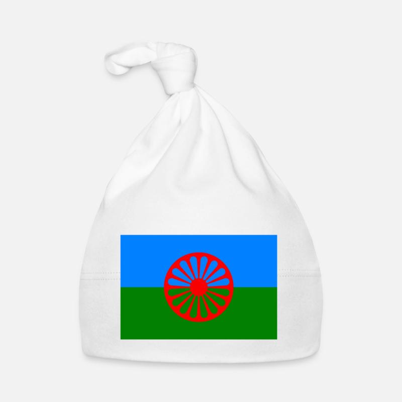 Drapeau du peuple rom - Bonnet bio Bébé - blanc