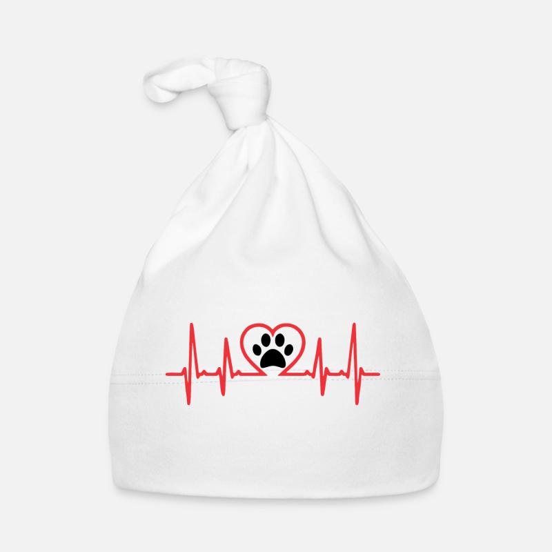 Pulzo Heart - Empreinte de chien Bonnet bio Bébé