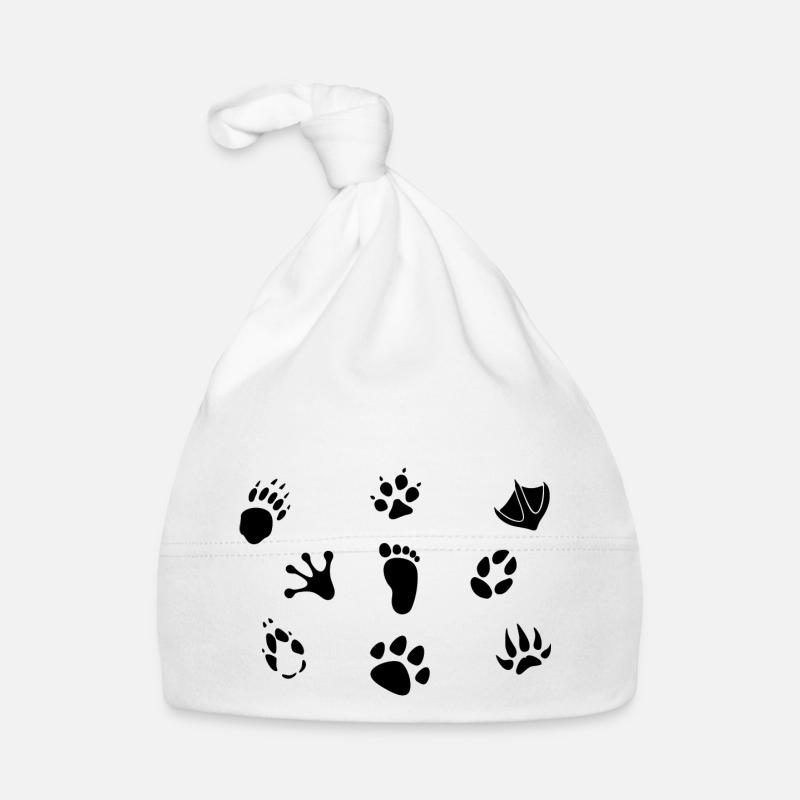 Pattes des animaux - Bonnet bio Bébé - blanc