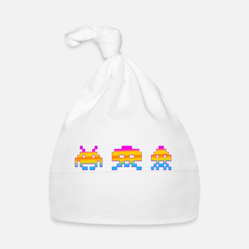 Jeux d’arcade - Bonnet bio Bébé - blanc