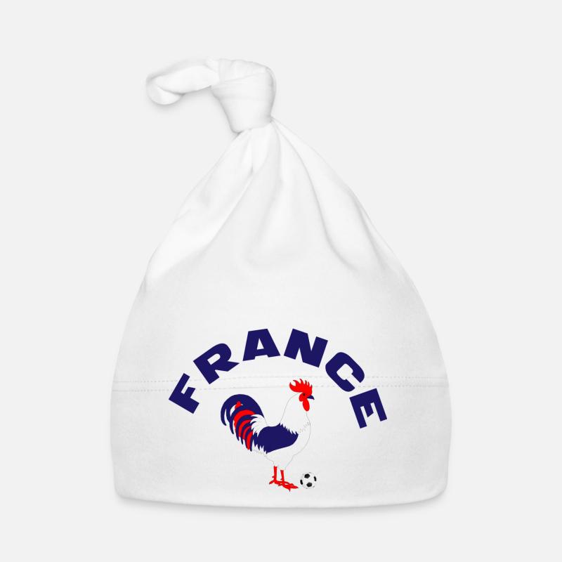 France Coq Foot - Bonnet bio Bébé - blanc