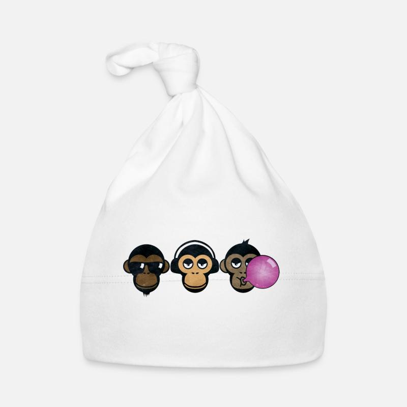 Tre scimmie Cappellino ecologico per neonato