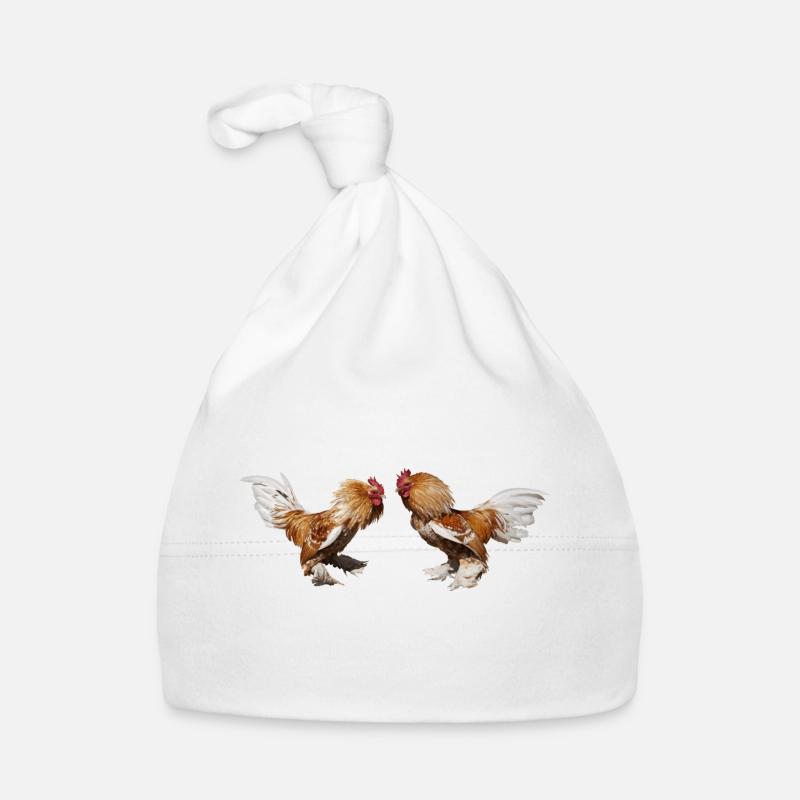 Deux cochin coqs à la ferme Bonnet bio Bébé