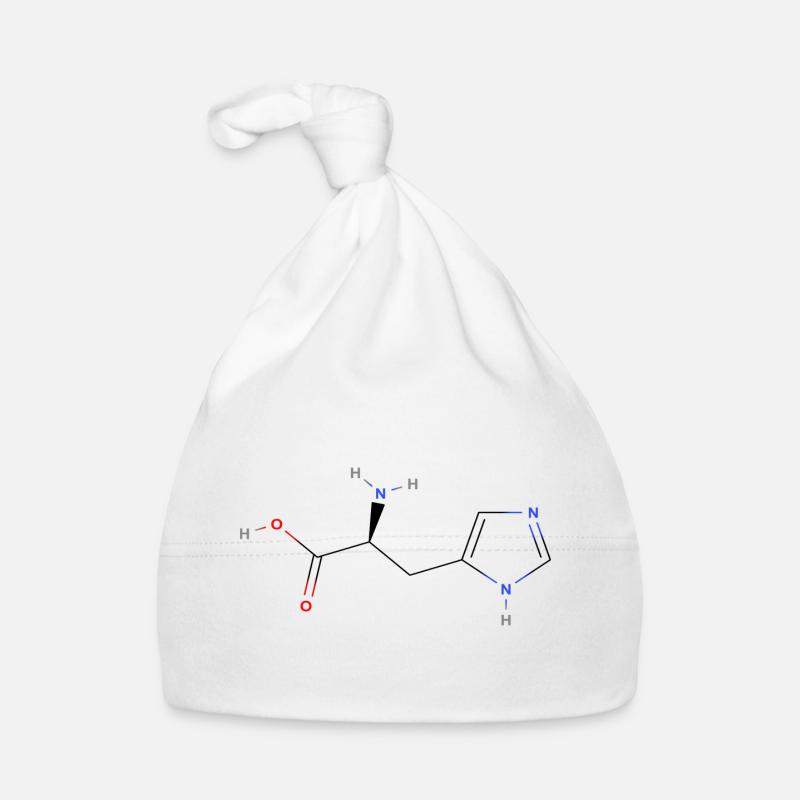 Molécule d’histidine - Formule structurale colorée Bonnet bio Bébé
