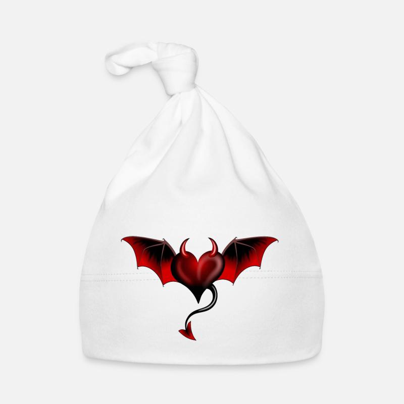 Heart Devil Satan Lucifer Evil Organic Baby Cap