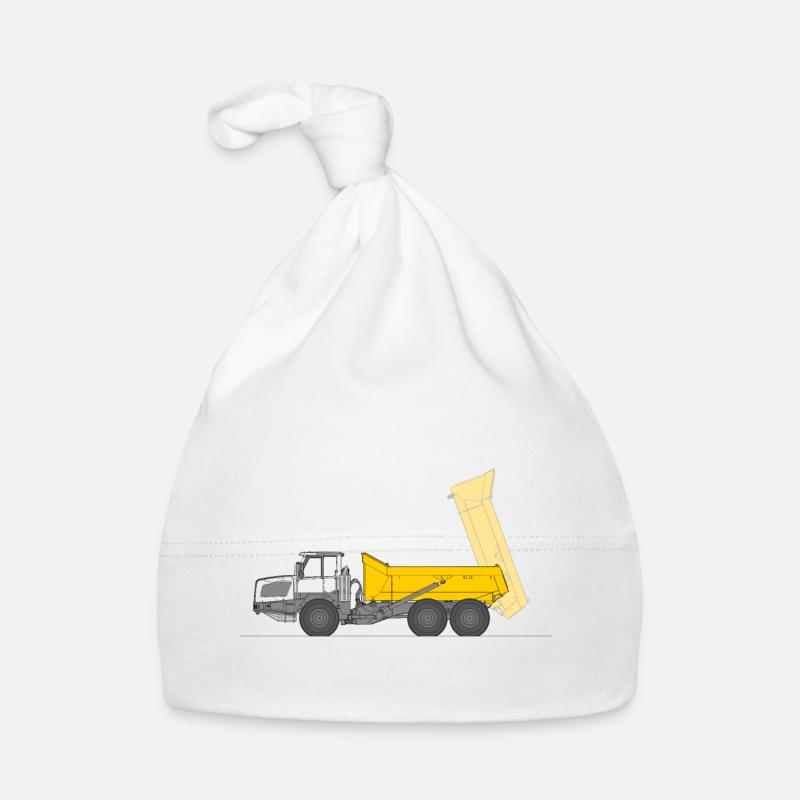 Benne à mâchoires pliée - Bonnet bio Bébé - blanc