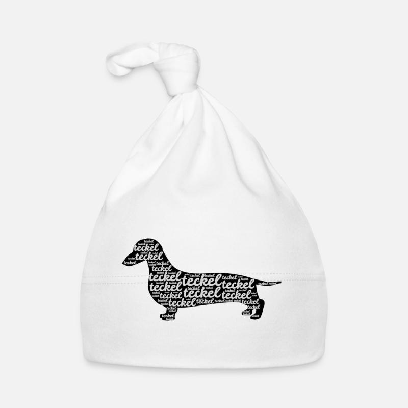 Teckel Dachshund Silhouette Baby Bio-Mütze