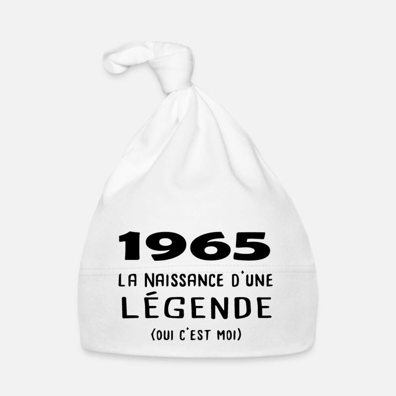 Anniversaire 1965 - Bonnet bio Bébé - blanc