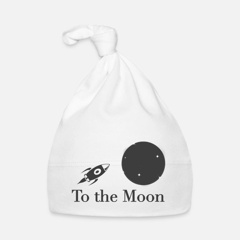 To the Moon - Diamond Hands - Crypto monte - Bonnet bio Bébé - blanc