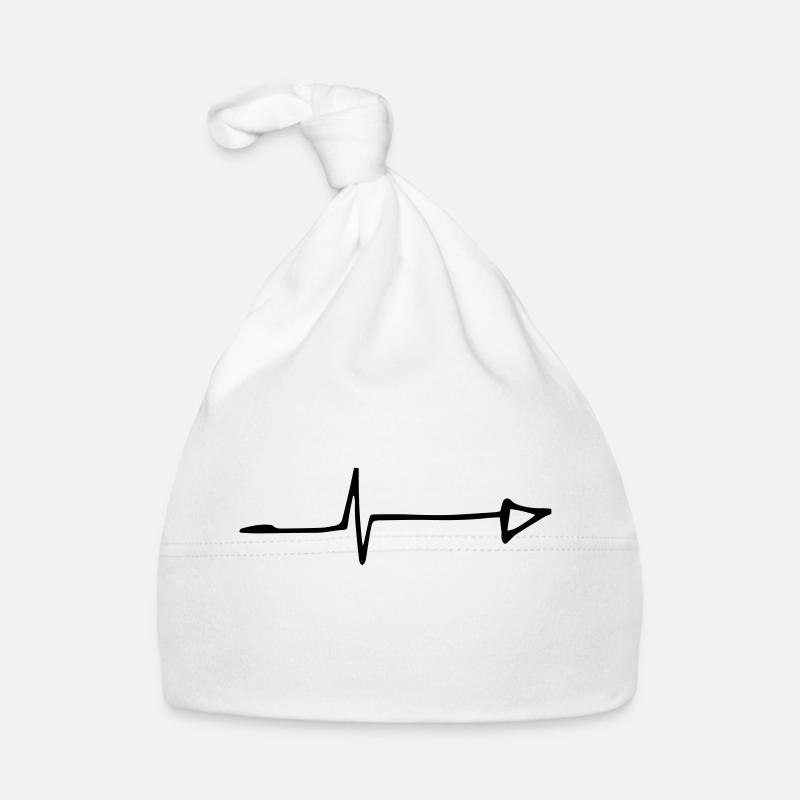 flèche droite battement de coeur flèches - Bonnet bio Bébé - blanc