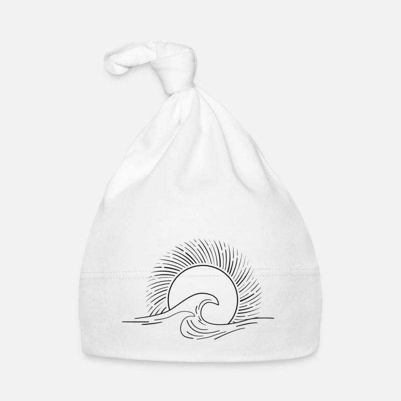 Vague minimaliste - Bonnet bio Bébé - blanc