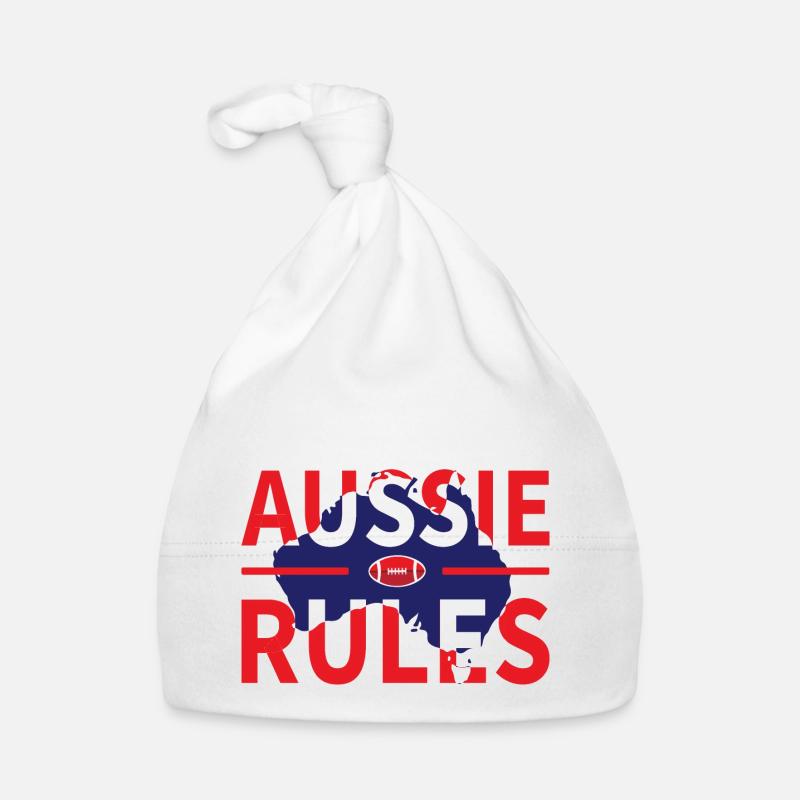 AUSSIE RULES - Organic Baby Cap - white