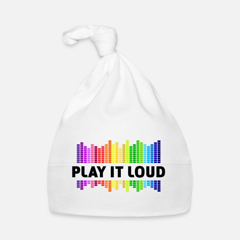 Play it loud Equalizer Musik Regenbogen bunt Disko Baby Bio-Mütze